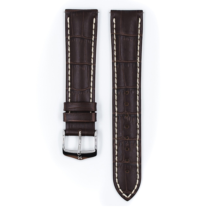 Hirsch Modena Horlogebandje Alligatorgrain Bruin