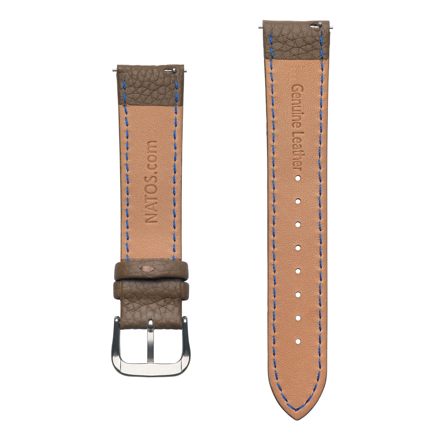 Lederen Horlogebandje Epsom Lychee Pattern Bruin