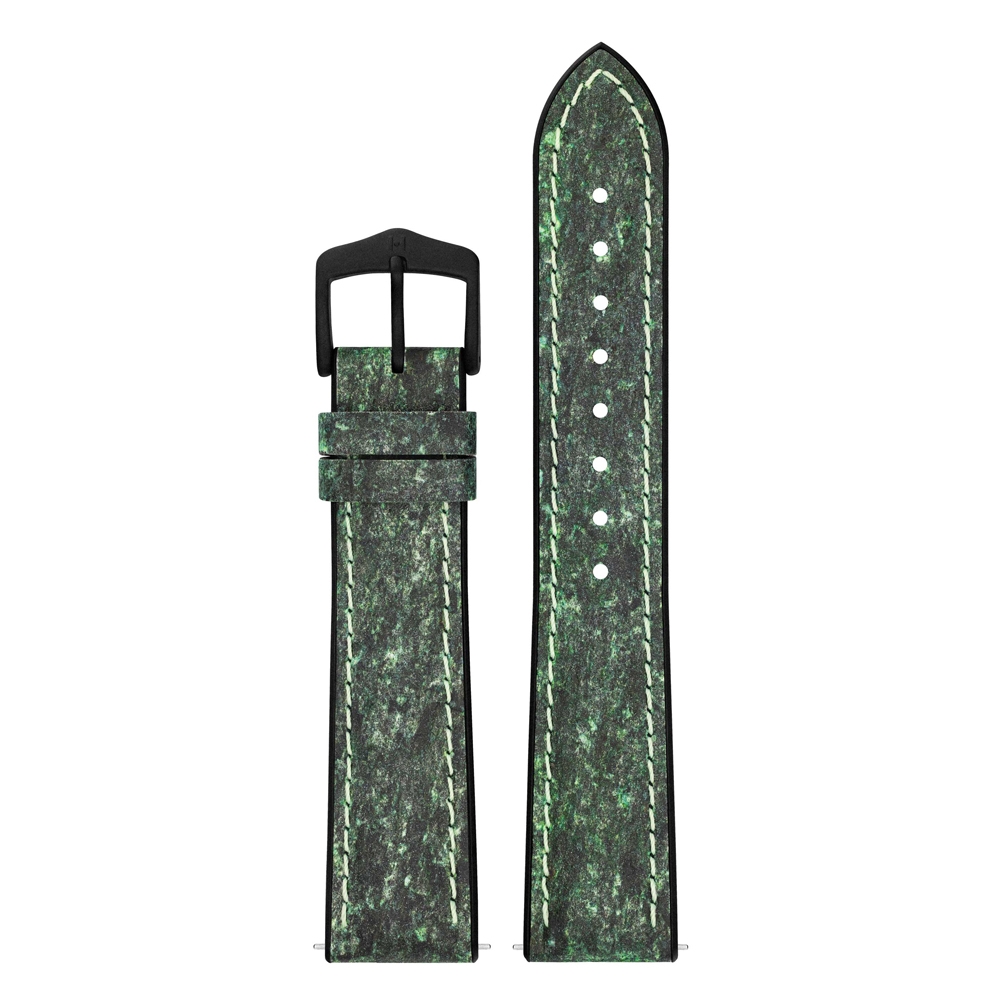 Hirsch Stone Performance Horlogeband Leisteen / Rubber - Groen