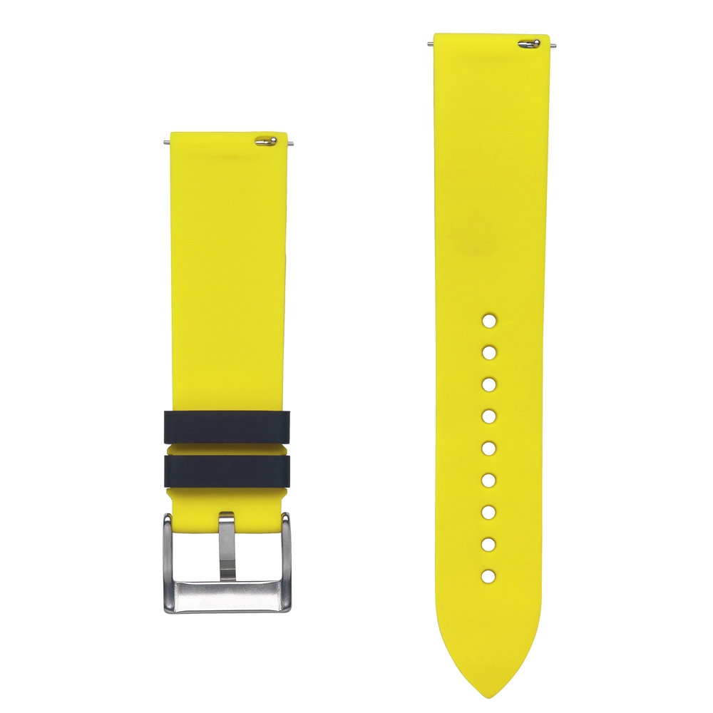 Silicone Rubberen Horlogeband Zwart Geel