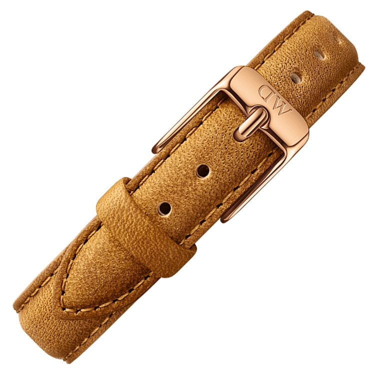 Daniel Wellington 12mm Petite Durham Bruin Leer Horlogebandje Rosé Gesp