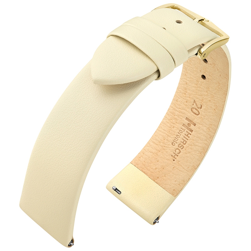 Hirsch Toronto Italiaans Kalfsleer Horlogebandje Beige
