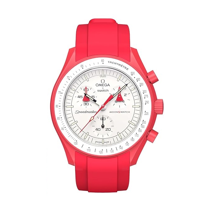 Rubberen Horlogebandje voor MoonSwatch Rood