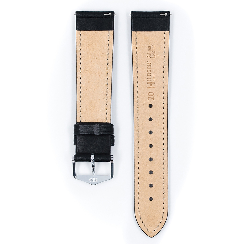Hirsch Kent Artisan Horlogebandje Italiaans Kalfsleer Donkerblauw