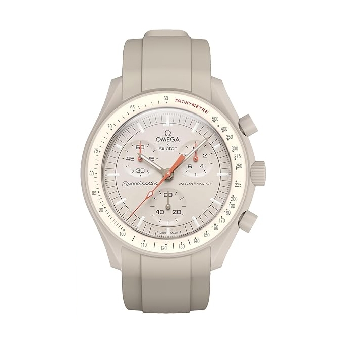 Rubberen Horlogebandje voor MoonSwatch Beige