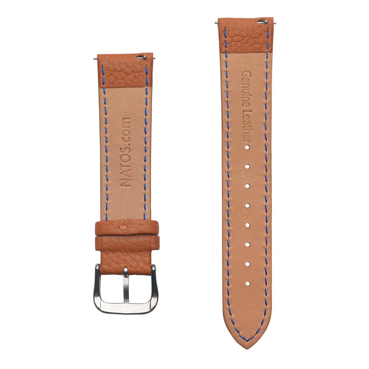 Lederen Horlogebandje Epsom Lychee Pattern Lichtbruin
