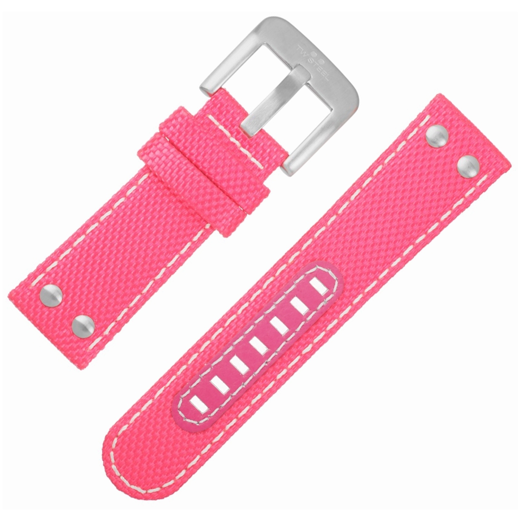 TW Steel Horlogebandje TW972 TW973 Pink Ribbon Roze Canvas 22 mm