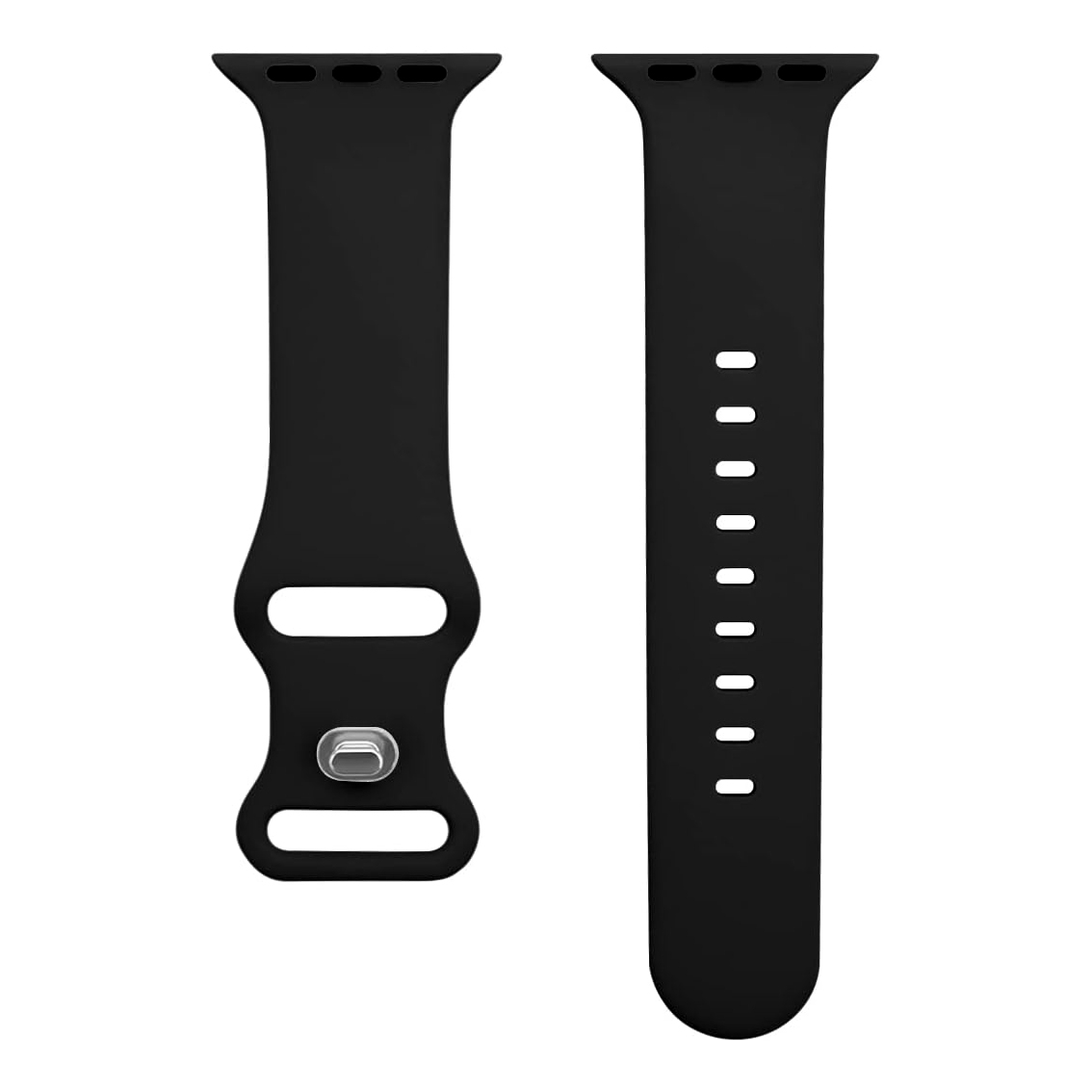 Apple Watch Horlogeband Silicone Rubber Zwart