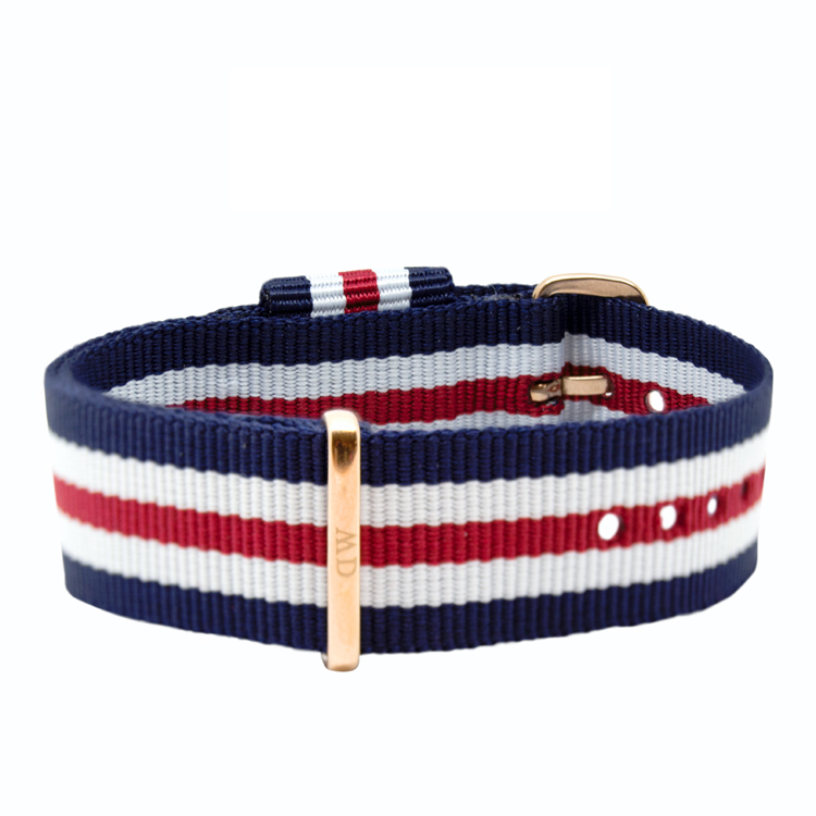 Daniel Wellington 20mm Classic Canterbury NATO Horlogebandje Rosé Gouden Gesp