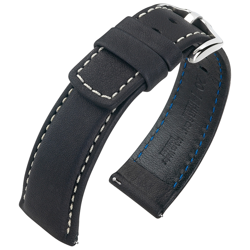 Hirsch Mariner Horlogeband 100m Waterdicht Zwart