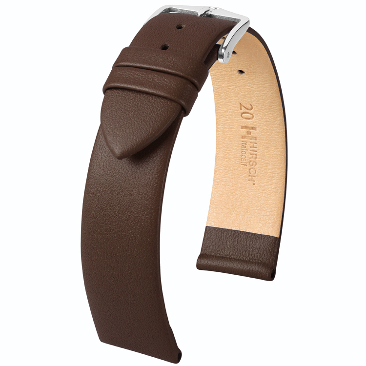 Hirsch Italocalf Nappa Leer Horlogebandje Bruin - 8mm