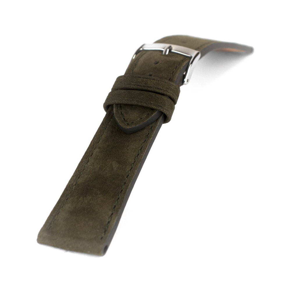 LIC Nubuck Stierenleer Horlogeband Khaki Groen