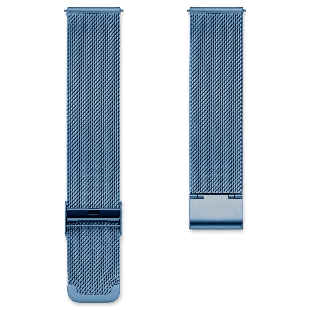 Milanese Mesh Horlogebandje 0.6 Fijn Geweven Blauw Staal