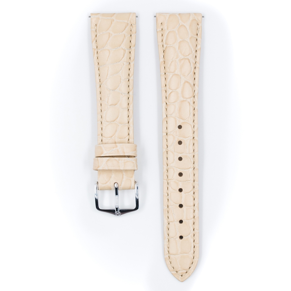 Hirsch Aristocrat Horlogebandje Crocograin Beige