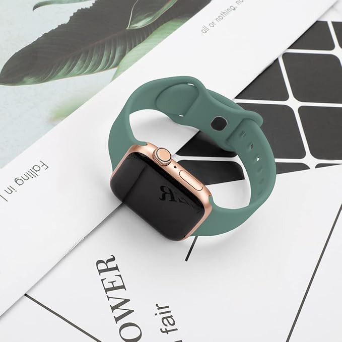 Apple Watch Horlogeband Silicone Rubber Zeegroen