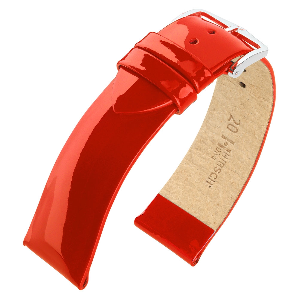 Hirsch Diva Lakleer Horlogebandje Kalfsleer Lipstick Rood