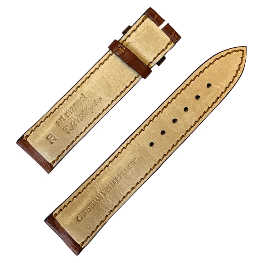 Originele Christiaan van der Klaauw Horlogeband Echt Alligatorleer Cognac 20mm