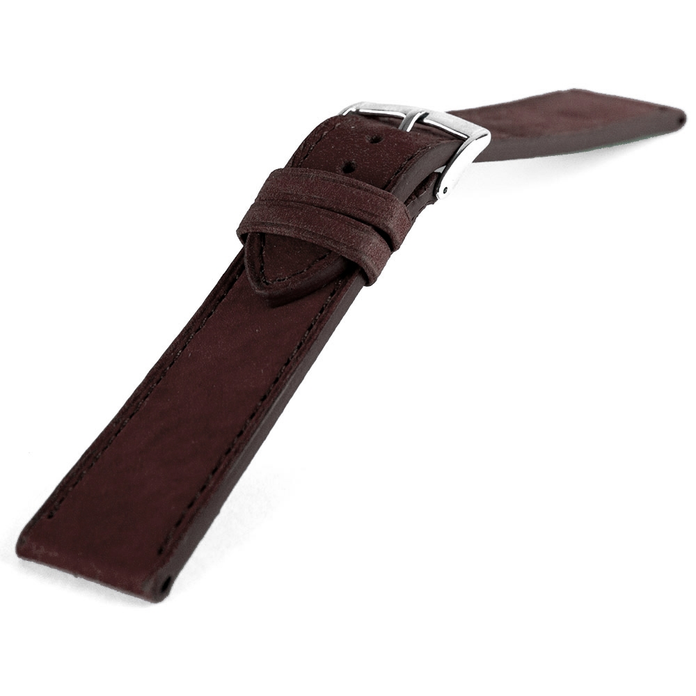 LIC Nubuck Stierenleer Horlogeband Chocoladebruin