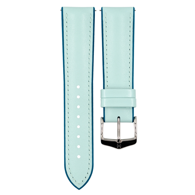 Hirsch Lindsey Performance Horlogeband Tiffany Blue Leer / Petrol Rubber