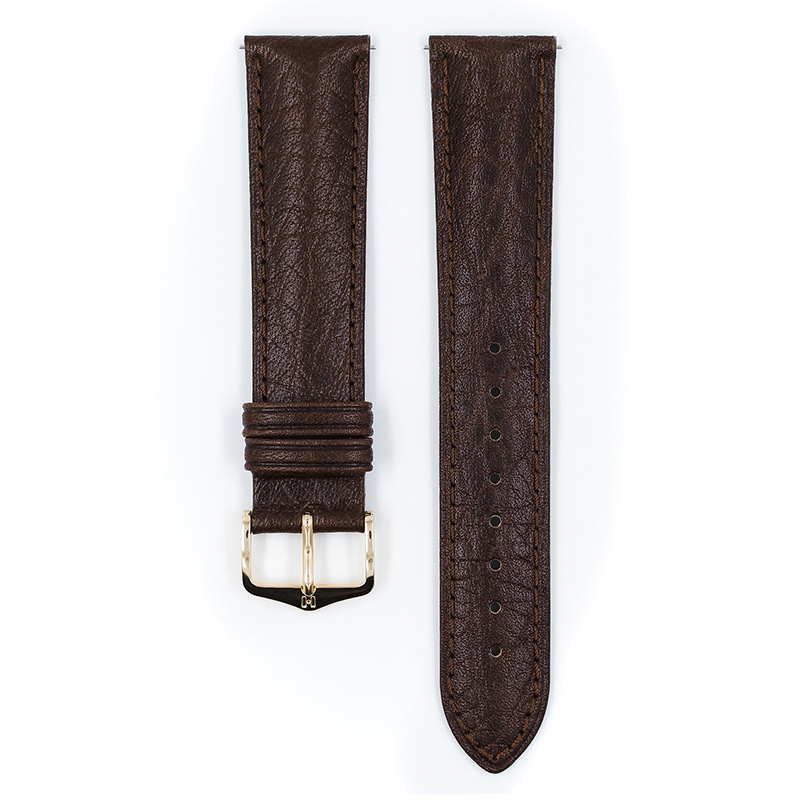 Hirsch Camelgrain Horlogebandje Pro Skin Antiallergisch Leer Bruin