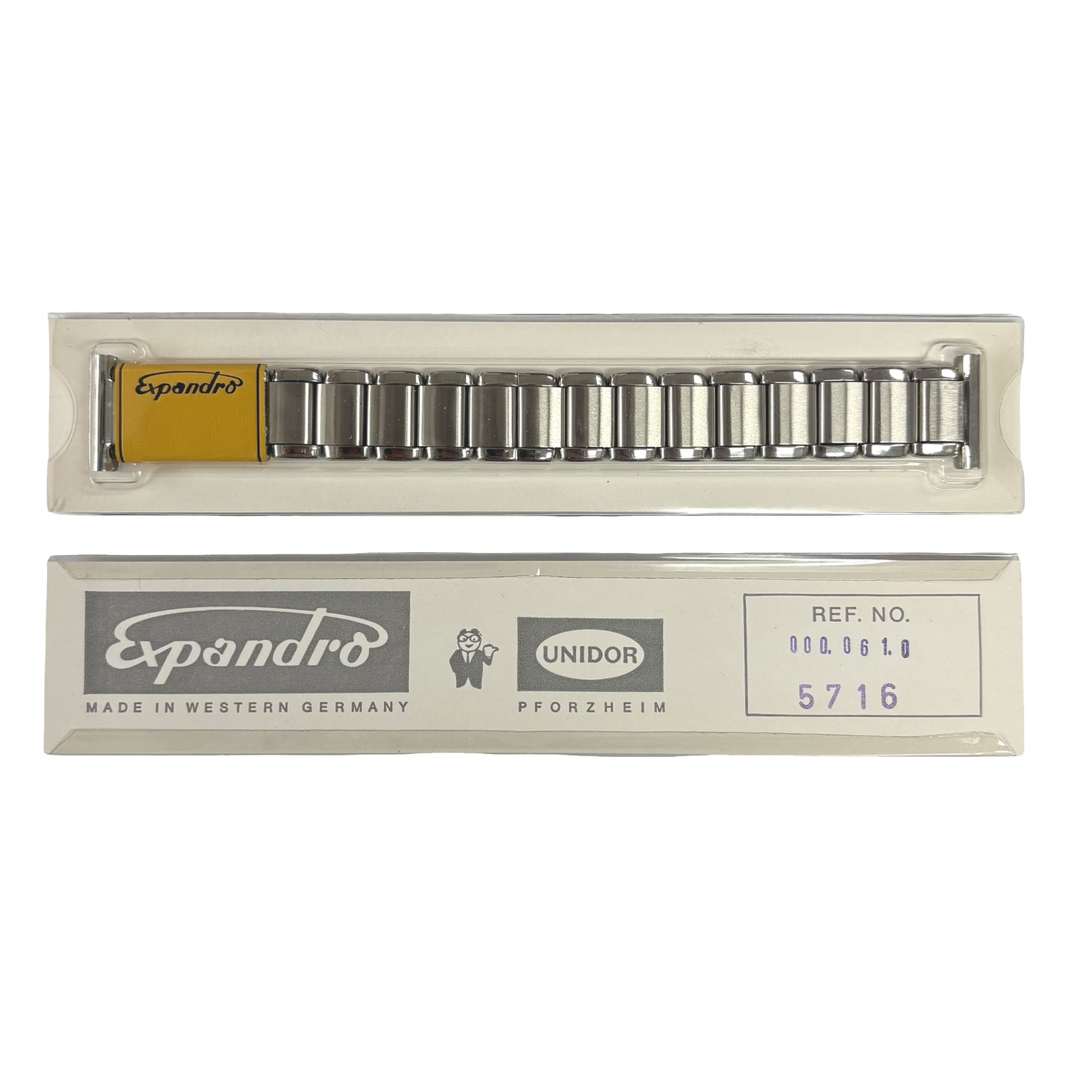 Expandro Stalen Rekband 5716 - "Kiefer Cadman" Vintage NOS Jaren 1970 - 20/18/16mm