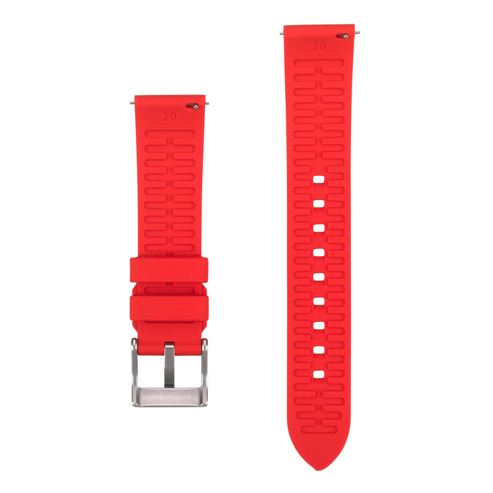 Curved End Silicone Rubberen Horlogebandje Rood