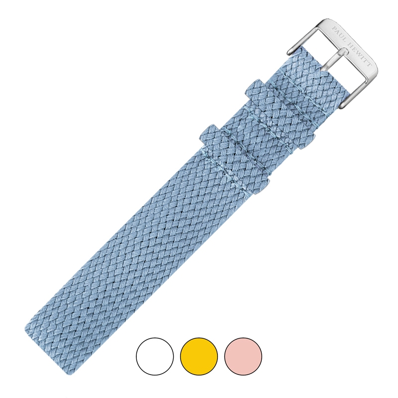 Paul Hewitt Perlon Horlogeband Lichtblauw 20mm