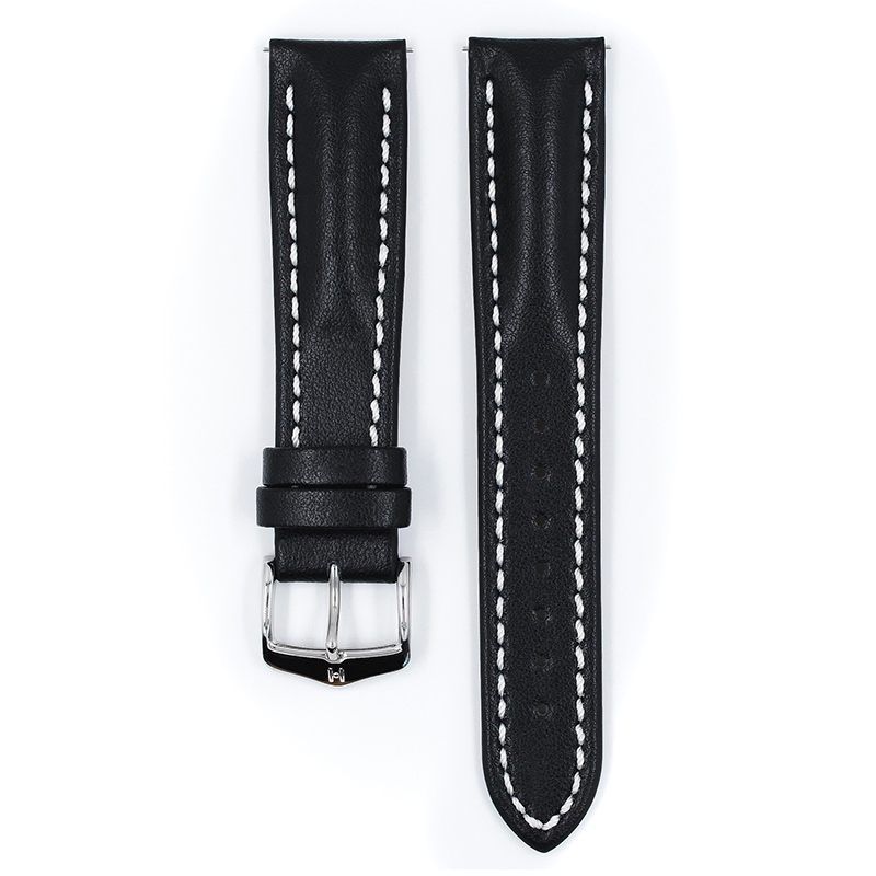 Hirsch Heavy Calf Horlogebandje 100M Water Resistant Zwart