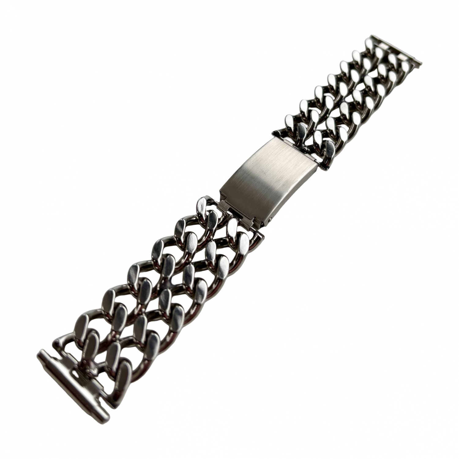 Expandro Double Chain Link Stalen Horlogeband 717/22 - 722/22 - Vintage New Old Stock Jaren 1970