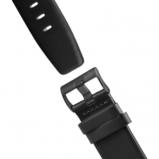 Braun Horlogeband voor BN0035BKBKG - Zwart Leer