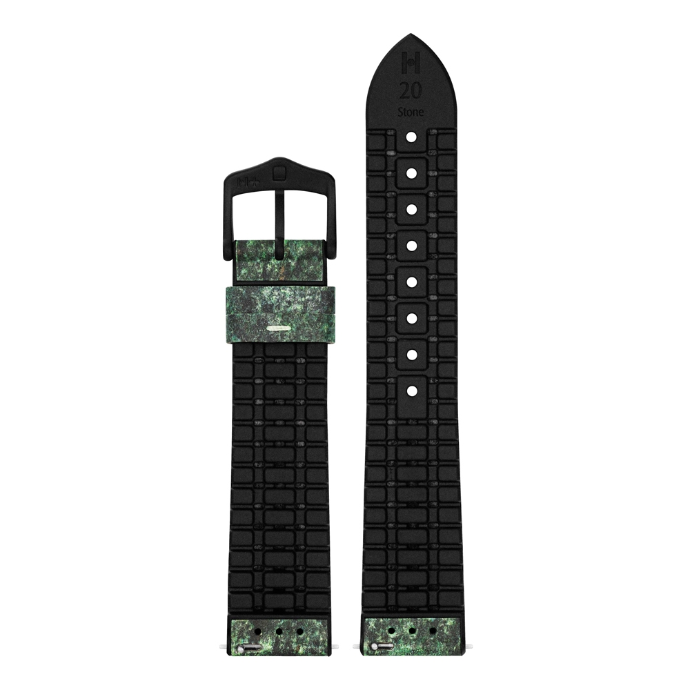 Hirsch Stone Performance Horlogeband Leisteen / Rubber - Groen